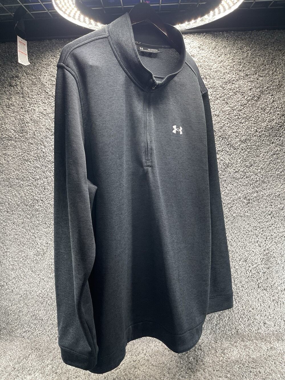 Under Armour Golf Men’s Black Quarter Zip Pullover 3XL Loose Dark Gray Fleece